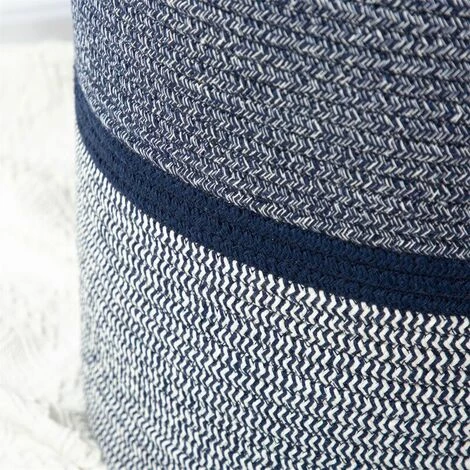 CSPARKV Chambre D'enfant, Salon, Salle De Bain, Jouets, Corde à Fleurs Bleues Large Panier à Linge En Corde Tressée, Sac De Rangement En Coton, Panier à Linge Pliable Avec Poignées Bleu Et Blanc 6 CSPARKV Chambre D'enfant, Salon, Salle De Bain, Jouets, Corde à Fleurs Bleues Large Panier à Linge En Corde Tressée, Sac De Rangement En Coton, Panier à Linge Pliable Avec Poignées Bleu Et Blanc – Image 4