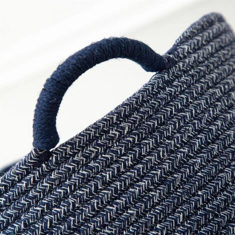 CSPARKV Chambre D'enfant, Salon, Salle De Bain, Jouets, Corde à Fleurs Bleues Large Panier à Linge En Corde Tressée, Sac De Rangement En Coton, Panier à Linge Pliable Avec Poignées Bleu Et Blanc 7 CSPARKV Chambre D'enfant, Salon, Salle De Bain, Jouets, Corde à Fleurs Bleues Large Panier à Linge En Corde Tressée, Sac De Rangement En Coton, Panier à Linge Pliable Avec Poignées Bleu Et Blanc – Image 5