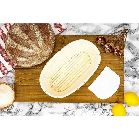 CSPARKV Panier à Pain Ovale, Panier à Pain Artisanal Avec Lame à Pain, Grattoir à Pâte, Chiffon à Pain Pour Pain Au Levain, Cuisson 25*15*8 4 CSPARKV Panier à Pain Ovale, Panier à Pain Artisanal Avec Lame à Pain, Grattoir à Pâte, Chiffon à Pain Pour Pain Au Levain, Cuisson 25*15*8 – Image 2