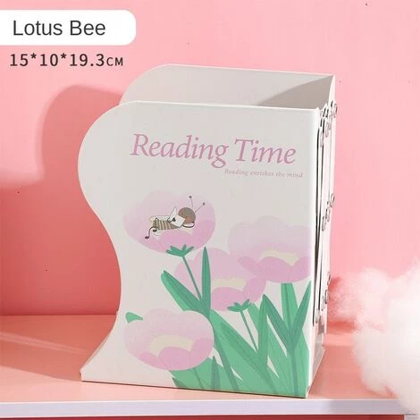ENLENK Support De Livre Rétractable, Abeille De Lotus De Dessin Animé, Porte-livre Pour Bureau D'enfant, Table Simple Pliante Et Stockant Des Livres Et Support De Livre étirable 4 ENLENK Support De Livre Rétractable, Abeille De Lotus De Dessin Animé, Porte-livre Pour Bureau D'enfant, Table Simple Pliante Et Stockant Des Livres Et Support De Livre étirable – Image 2