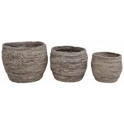 ALTOBUY FITTA - Lot De 3 Paniers Décoratifs En Feuille De Maïs - Gris -Petit rangement Soldes Magasin 65488967 4