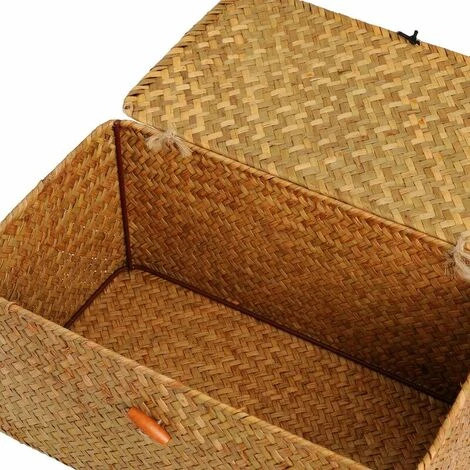 ZHUOXUAN Panier De Rangement En Rotin En Jonc De Mer Avec Couvercle En Matériau Naturel (petit 17cmx13cmx8cm H) 4 ZHUOXUAN Panier De Rangement En Rotin En Jonc De Mer Avec Couvercle En Matériau Naturel (petit 17cmx13cmx8cm H) – Image 2