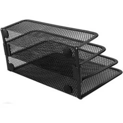OSQI Bricolage Métal Maille Lettre Plateau Porte-fichiers Maille Métallique Porte-revues Table Trieur Porte-documents étagère 3 Couches Organisateur De Stockage -Petit rangement Soldes Magasin 65504314 3