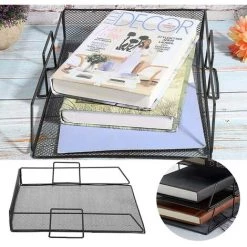 OSQI Bureau Plateau Organisateur Document Lettre Porte-fichiers Fer étagère De Rangement Fournitures De Bureau -Petit rangement Soldes Magasin 65504410 4