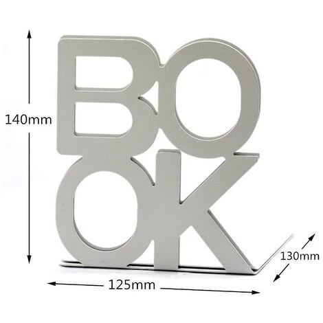 Thsinde 1 Paire De Serre-livres En Métal Antidérapant En Forme De L Pour étagères De Bureau (blanc) 4 Thsinde 1 Paire De Serre-livres En Métal Antidérapant En Forme De L Pour étagères De Bureau (blanc) – Image 2