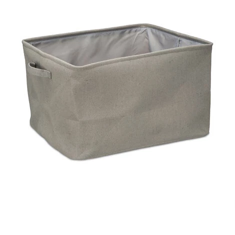 Relaxdays Boîte De Rangement En Tissu, Pliable, Organiseur, HxLxP : 24x40x30 Cm, Caisse à Poignées, Salle De Bain, Gris 4 Relaxdays Boîte De Rangement En Tissu, Pliable, Organiseur, HxLxP : 24x40x30 Cm, Caisse à Poignées, Salle De Bain, Gris – Image 2