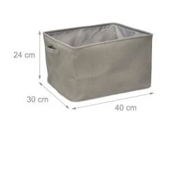 Relaxdays Boîte De Rangement En Tissu, Pliable, Organiseur, HxLxP : 24x40x30 Cm, Caisse à Poignées, Salle De Bain, Gris 11 Relaxdays Boîte De Rangement En Tissu, Pliable, Organiseur, HxLxP : 24x40x30 Cm, Caisse à Poignées, Salle De Bain, Gris -Petit rangement Soldes Magasin 65643445 5