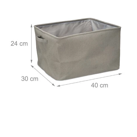Relaxdays Boîte De Rangement En Tissu, Pliable, Organiseur, HxLxP : 24x40x30 Cm, Caisse à Poignées, Salle De Bain, Gris 7 Relaxdays Boîte De Rangement En Tissu, Pliable, Organiseur, HxLxP : 24x40x30 Cm, Caisse à Poignées, Salle De Bain, Gris – Image 5