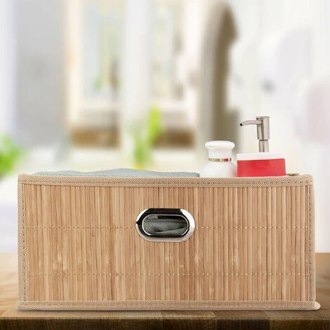 RELAXDAYS 3x Paniers De Rangement En Bambou, Corbeille De Salle De Bain Carrée, Boîte Plate, 14 X 31 X 31 Cm, Pliante, Nature 5 RELAXDAYS 3x Paniers De Rangement En Bambou, Corbeille De Salle De Bain Carrée, Boîte Plate, 14 X 31 X 31 Cm, Pliante, Nature – Image 3