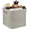 Relaxdays Boîte Pour Rangement En Tissu, Pliable, Organiseur, HLP : 33x33x33 Cm, Caisse à Poignées, Salle De Bain, Gris -Petit rangement Soldes Magasin 65643453 1