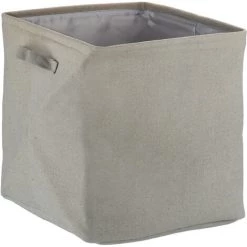 Relaxdays Boîte Pour Rangement En Tissu, Pliable, Organiseur, HLP : 33x33x33 Cm, Caisse à Poignées, Salle De Bain, Gris -Petit rangement Soldes Magasin 65643453 2