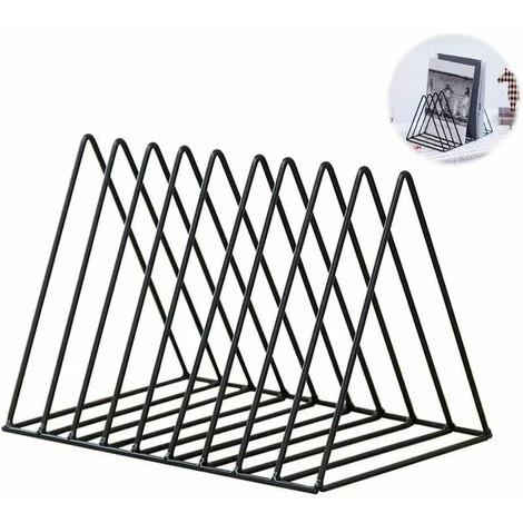 ZHUOXUAN Porte-revues Porte-disque, Support De Rangement En Fer De Bureau étagère Multifonction Triangle Fichier Organisateur Décor Bureau à Domicile 3 ZHUOXUAN Porte-revues Porte-disque, Support De Rangement En Fer De Bureau étagère Multifonction Triangle Fichier Organisateur Décor Bureau à Domicile