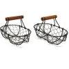 ABCRITAL Paniers à Oeufs Ovales En Fil De Poulet Paniers Antirouille Avec Poignée En Bois Paniers De Rangement De Style Vintage Country. Lot De 2 -Petit rangement Soldes Magasin 65652993 1
