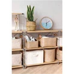 BENOBBY KIDS Paniers De Rangement En Jute, Boîte De Rangement En Lin Tissé Naturel Avec Poignée Pour Jouets, Vêtements, Chambre (Beige, Small) -Petit rangement Soldes Magasin 65682854 4