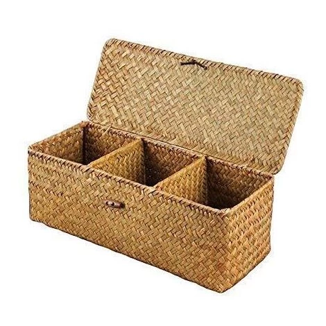 BENOBBY KIDS Panier De Rangement Avec Couvercle Rectangulaire Coffre En Osier Avec Compartiments Organisable Papier Toilette Snack Jouets 3 BENOBBY KIDS Panier De Rangement Avec Couvercle Rectangulaire Coffre En Osier Avec Compartiments Organisable Papier Toilette Snack Jouets