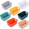 BENOBBY KIDS Lot De 7 Boîtes De Rangement En Plastique, Plusieurs Couleurs Paniers De Rangement Pour Cuisine, Placard, Bureau, Salle De Bain, Jouets, Maison (7 Pack)