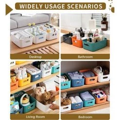 BENOBBY KIDS Lot De 7 Boîtes De Rangement En Plastique, Plusieurs Couleurs Paniers De Rangement Pour Cuisine, Placard, Bureau, Salle De Bain, Jouets, Maison (7 Pack) -Petit rangement Soldes Magasin 65682918 5