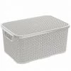 JARDIBRICODECO Panier En Rotin Avec Un Couvercle Gris 10L 2 JARDIBRICODECO Panier En Rotin Avec Un Couvercle Gris 10L -Petit rangement Soldes Magasin 65713961 1