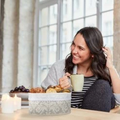 Relaxdays Corbeille à Pain En Bambou, Insert Tissu, Motif Floral, Croissants, Panier Ovale, Petit-déjeuner, Gris-blanc 10 Relaxdays Corbeille à Pain En Bambou, Insert Tissu, Motif Floral, Croissants, Panier Ovale, Petit-déjeuner, Gris-blanc -Petit rangement Soldes Magasin 65722151 4