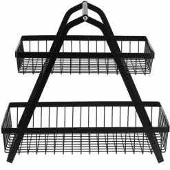 Corbeille à Fruits à 2 Niveau Cuisine Panier De Rangement Multifonctionnel Étagère Fruits Et Légumes Panier Égouttoir - Noir L Fortuna Lai -Petit rangement Soldes Magasin 65754748 2