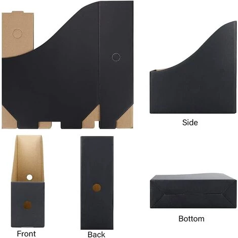 FR-LIFE Organisateur Magazine Fichiers, Fichier Magazine Support, Porte Revues Stockage Fichiers, Porte Revues En Carton, Pour Le Stockage De Fichiers De Bureau à Domicile,BR-Vie, Noir 6 Pièces 5 FR-LIFE Organisateur Magazine Fichiers, Fichier Magazine Support, Porte Revues Stockage Fichiers, Porte Revues En Carton, Pour Le Stockage De Fichiers De Bureau à Domicile,BR-Vie, Noir 6 Pièces – Image 3