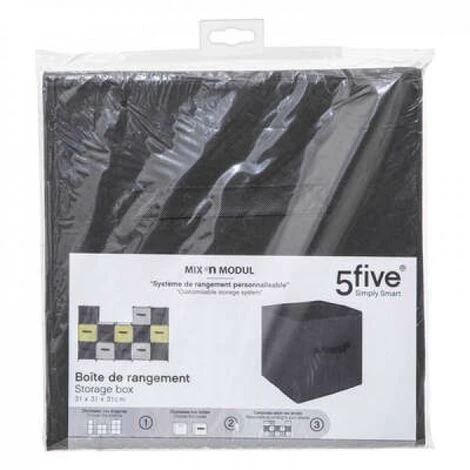 EASY Boite Rangement 31x31 Noir Eg, Noir 5 EASY Boite Rangement 31x31 Noir Eg, Noir – Image 3