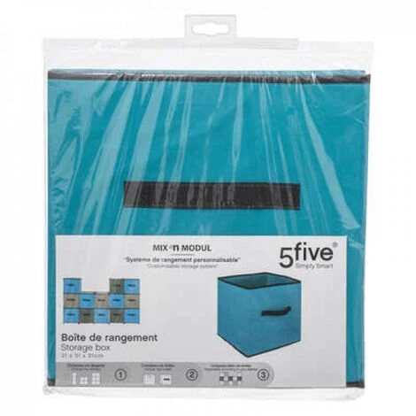 EASY Boite Rangement 31x31 Turquoise Eg, Bleu 5 EASY Boite Rangement 31x31 Turquoise Eg, Bleu – Image 3