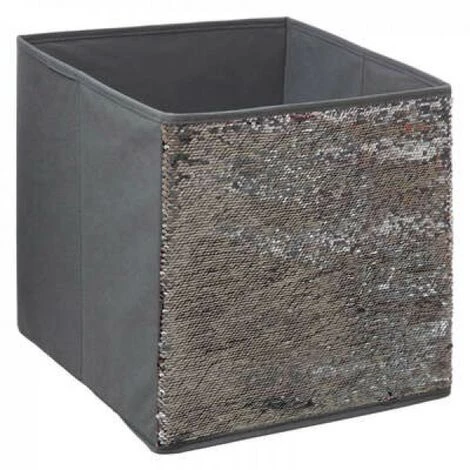 EASY Boite Rangement 31x31 Sequin Gris, Gris 4 EASY Boite Rangement 31x31 Sequin Gris, Gris – Image 2