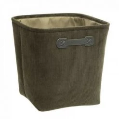 EASY Boite Rangement 31x31 En Velours Cotele Ve, Vert