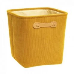EASY Boite Rangement 31x31 En Velours Cotele Ja, Jaune
