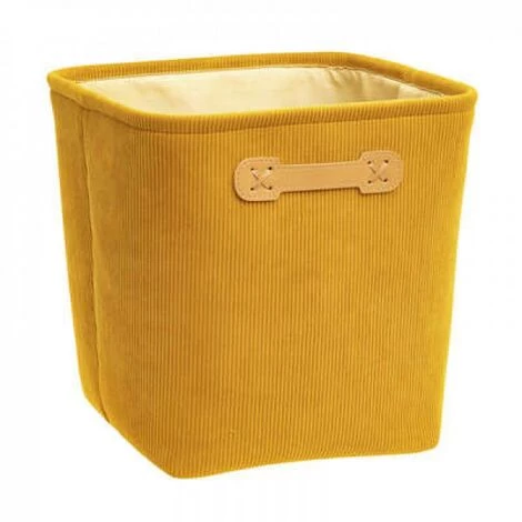 EASY Boite Rangement 31x31 En Velours Cotele Ja, Jaune 3 EASY Boite Rangement 31x31 En Velours Cotele Ja, Jaune