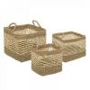 EASY Panier Carre Ajoure X3, Marron -Petit rangement Soldes Magasin 65780186 1