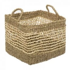 EASY Panier Carre Ajoure X3, Marron -Petit rangement Soldes Magasin 65780186 2