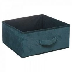 EASY Boite Rangement 31x15 Velours Bleu, Bleu