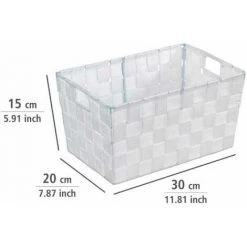 WENKO Panier salle de bain Adria, Rangement Salle De Bain S, Polypropylène, 30x20x15 Cm, blanc - Blanc -Petit rangement Soldes Magasin 6578115 4
