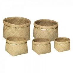 EASY Panier Sequins X5, Beige Lin