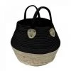 LC Panier, Noir, Diamètre 32 X Ht 28 Cm, Coton + Fibr -Petit rangement Soldes Magasin 65785749 1