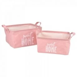 LC Set 2 Paniers Rangement Canvas 20*28*h12.5/25*32*h