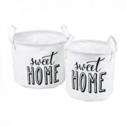 LC Set 2 Paniers Rangement Canvas ø19*h16cm/ø22*h18cm