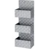 WENKO Organiseur De Salle De Bain à Suspendre Adria, Organisateur Suspendu 3 Paniers De Rangement, Polypropylène, 25x72x15,5 Cm, Gris