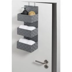 WENKO Organiseur De Salle De Bain à Suspendre Adria, Organisateur Suspendu 3 Paniers De Rangement, Polypropylène, 25x72x15,5 Cm, Gris -Petit rangement Soldes Magasin 6579037 3