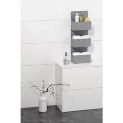 WENKO Organiseur De Salle De Bain à Suspendre Adria, Organisateur Suspendu 3 Paniers De Rangement, Polypropylène, 25x72x15,5 Cm, Gris -Petit rangement Soldes Magasin 6579037 4