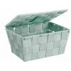 WENKO Panier De Rangement Salle De Bain Avec Couvercle Adria, Petite Boite De Rangement, Polypropylène, 19x14x10 Cm, Menthe -Petit rangement Soldes Magasin 6579056 1