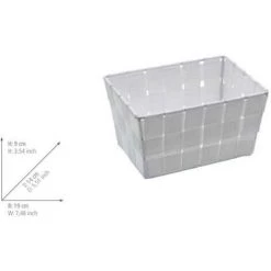 WENKO Panier salle de bain Adria Mini, rangement Salle De Bain, Long, Polypropylène, 19x9x14 Cm, Blanc - Blanc -Petit rangement Soldes Magasin 6579066 3