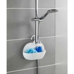 WENKO Serviteur De Douche à Suspendre Candy, Panier De Douche à Suspendre, Plastique, 26x23x9 Cm, Blanc - Blanc -Petit rangement Soldes Magasin 6579445 3