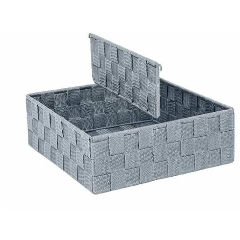 WENKO Organiseur Tiroir Cuisine Avec Rangement Amovible Adria L, Boite Rangement Salle De Bain, Plastique, 26x26x9 Cm, Gris - Gris 4 WENKO Organiseur Tiroir Cuisine Avec Rangement Amovible Adria L, Boite Rangement Salle De Bain, Plastique, 26x26x9 Cm, Gris - Gris – Image 2