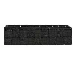 WENKO Organiseur Salle De Bain Adria Petit, Rangement Salle De Bain 4 Compartiments, Polypropylène, 26x17x6.5 Cm, Noir - Noir -Petit rangement Soldes Magasin 6579641 3