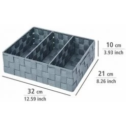WENKO Organiseur Salle De Bain Adria, Rangement Salle De Bain 3 Compartiments, Polypropylène, 32x21x10 Cm, Gris - Gris -Petit rangement Soldes Magasin 6579654 4
