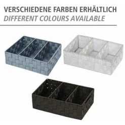 WENKO Organiseur Salle De Bain Adria, Rangement Salle De Bain 3 Compartiments, Polypropylène, 32x21x10 Cm, Gris - Gris -Petit rangement Soldes Magasin 6579654 5