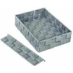 WENKO Organiseur Tiroir Cuisine Avec Rangement Amovible Adria M, Boite Rangement Salle De Bain, Plastique, 18x26x6 Cm, Gris - Gris -Petit rangement Soldes Magasin 6579679 3